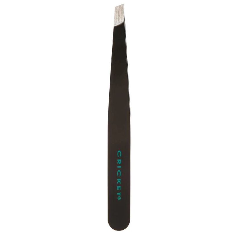 Black tweezers with 'Cricket' branding on a white background